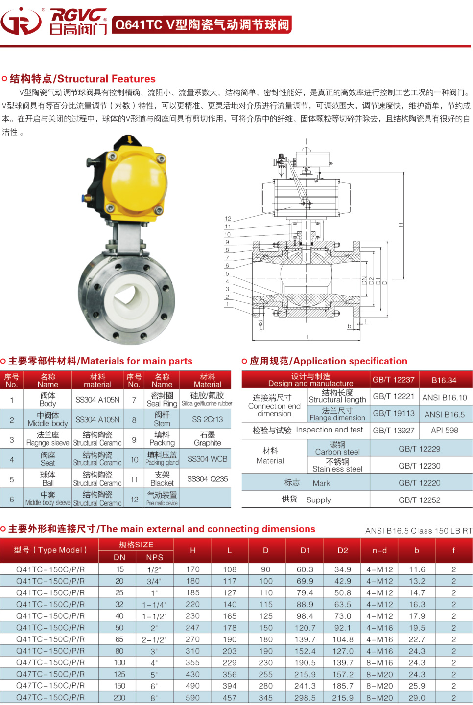 Q641TC V型陶瓷氣動調節(jié)球閥
